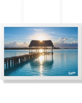 póster muelle de cunagua | atardecer nostálgico