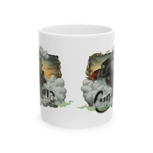 taza de cerámica tren de vapor vintage (11 oz, 15 oz)