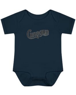 cunagua infant bodysuit | minimal baby one piece with branded script logo | soft airlume cotton jersey