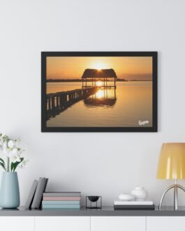 póster atardecer en el muelle de cunagua