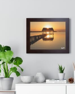 póster atardecer en el muelle de cunagua