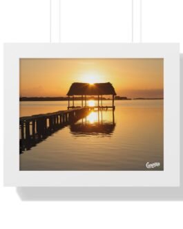 póster atardecer en el muelle de cunagua