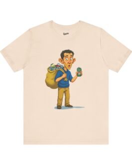 playful village character t shirt | humorous cartoon tee with mischievous charm | quirky illustrated pullover