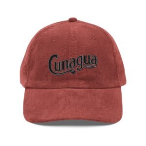 cunagua vintage corduroy cap | embroidered retro baseball hat | rustic cuban heritage hat | adjustable corduroy dad cap