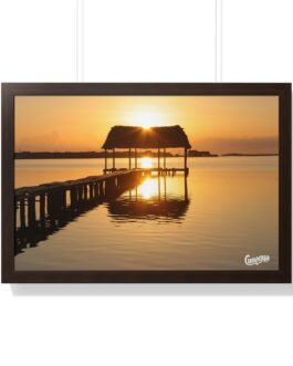 póster atardecer en el muelle de cunagua