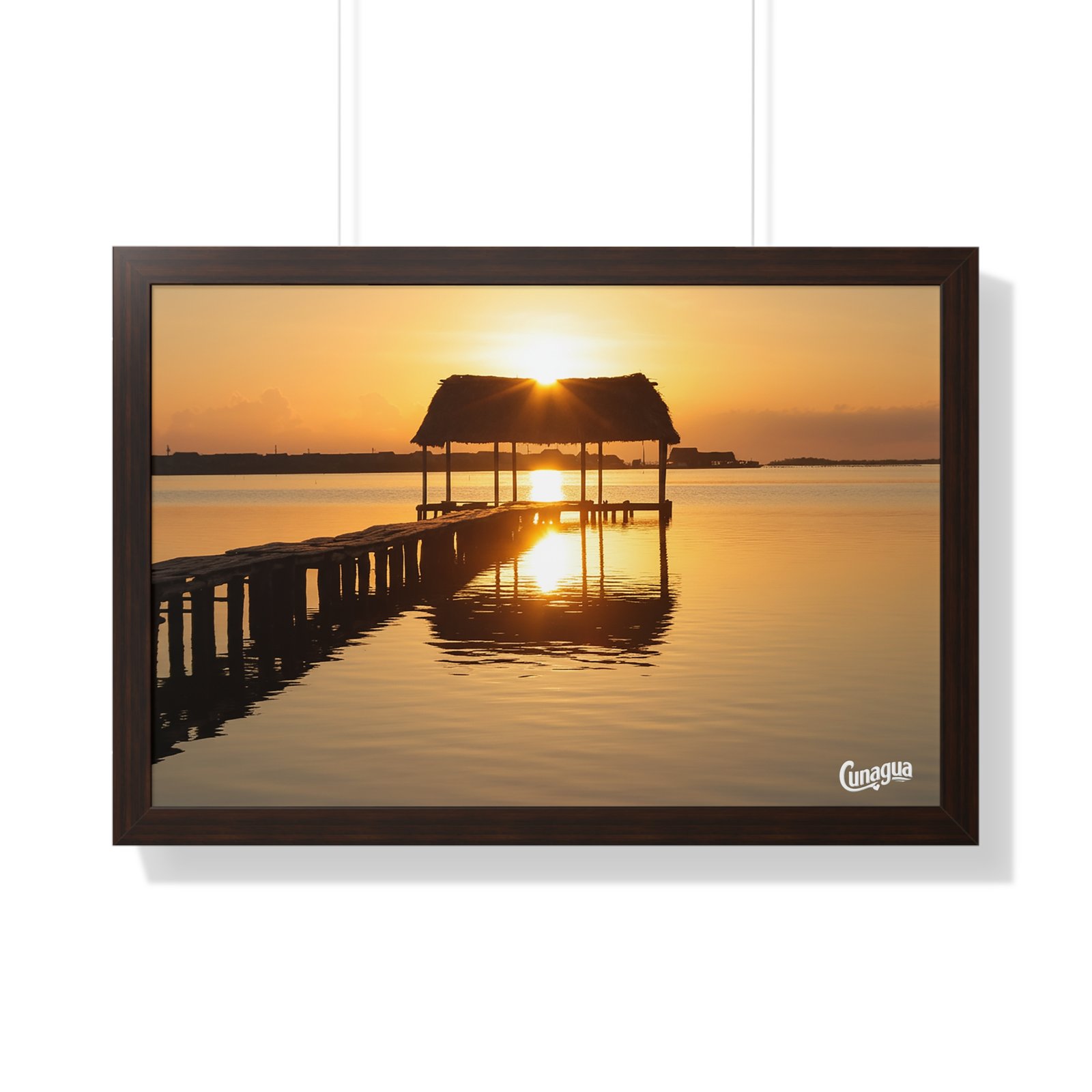 póster atardecer en el muelle de cunagua