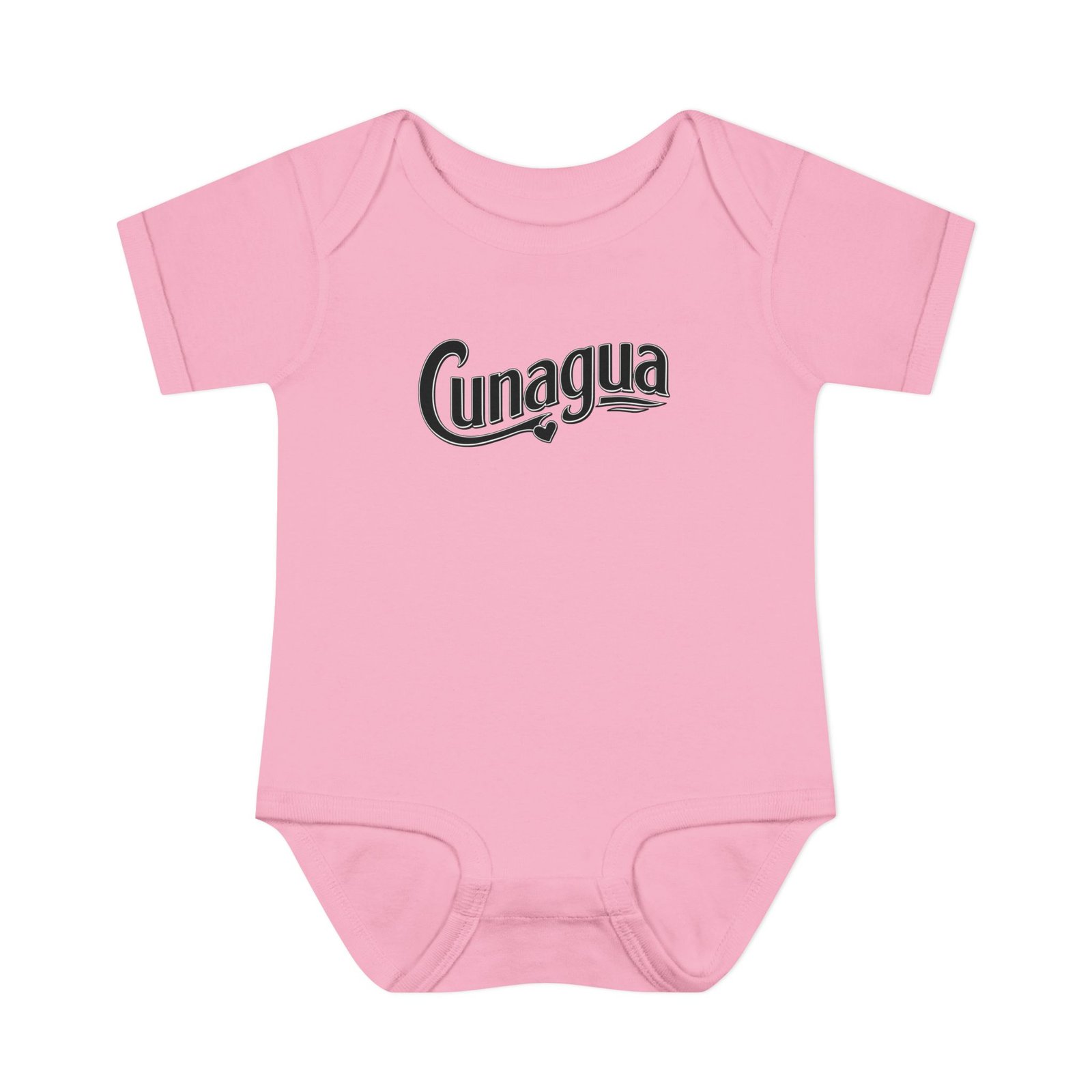 cunagua infant bodysuit | minimal baby one piece with branded script logo | soft airlume cotton jersey
