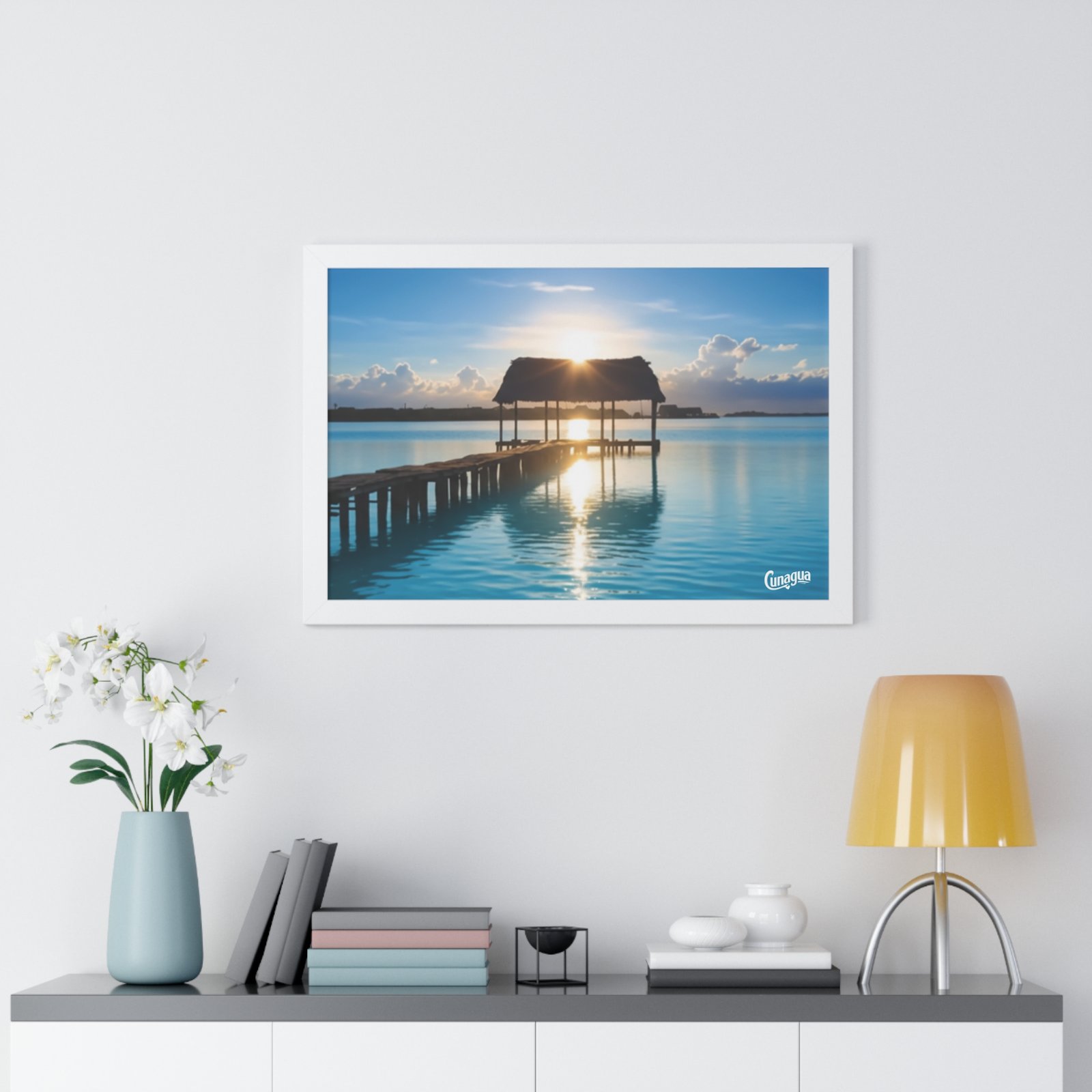 póster muelle de cunagua | atardecer nostálgico