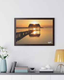 póster atardecer en el muelle de cunagua