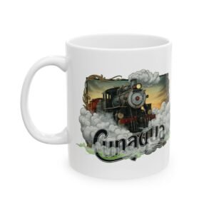 taza de cerámica tren de vapor vintage (11 oz, 15 oz)