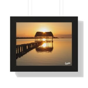 póster atardecer en el muelle de cunagua