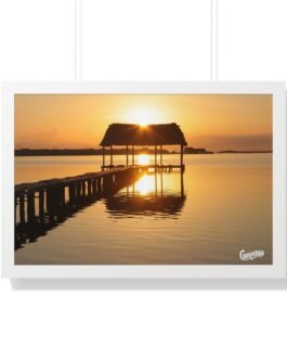 póster atardecer en el muelle de cunagua