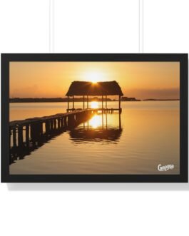 póster atardecer en el muelle de cunagua