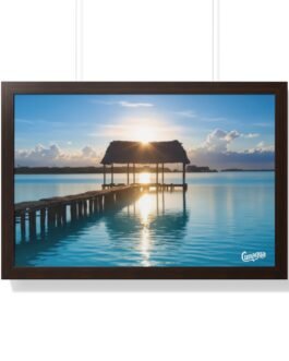 póster muelle de cunagua | atardecer nostálgico