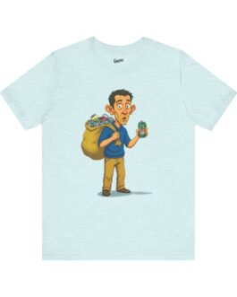 playful village character t shirt | humorous cartoon tee with mischievous charm | quirky illustrated pullover
