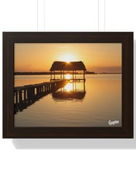 póster atardecer en el muelle de cunagua