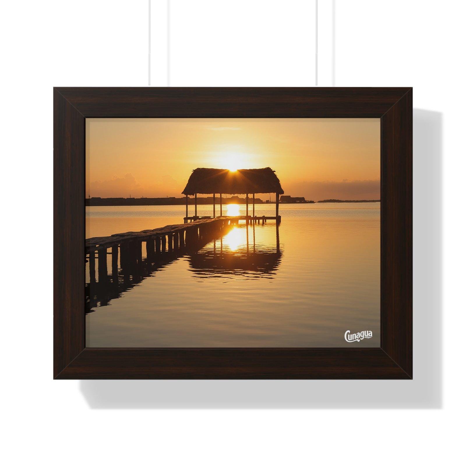 póster atardecer en el muelle de cunagua