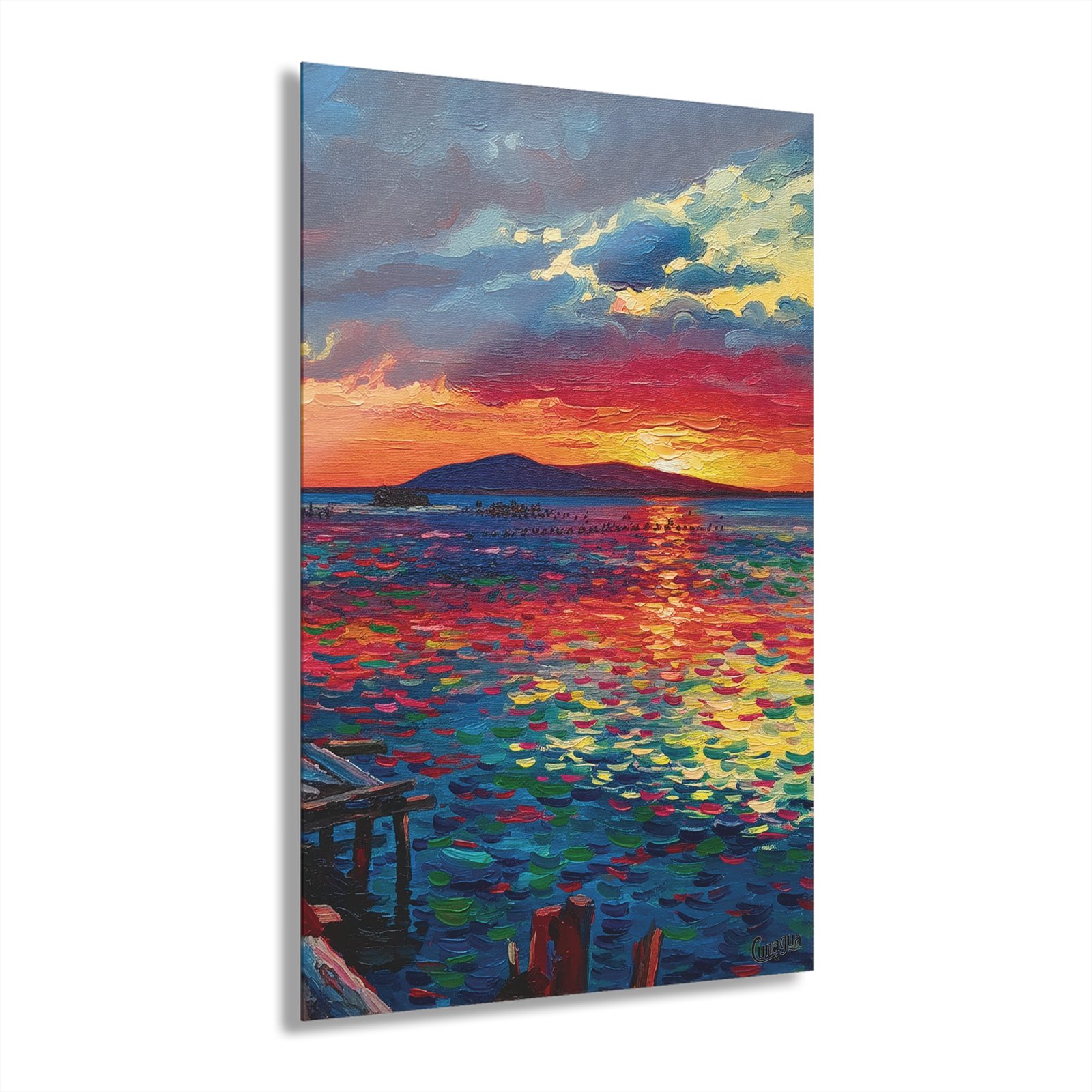 arte acrílico atardecer en cunagua