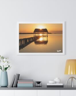 póster atardecer en el muelle de cunagua