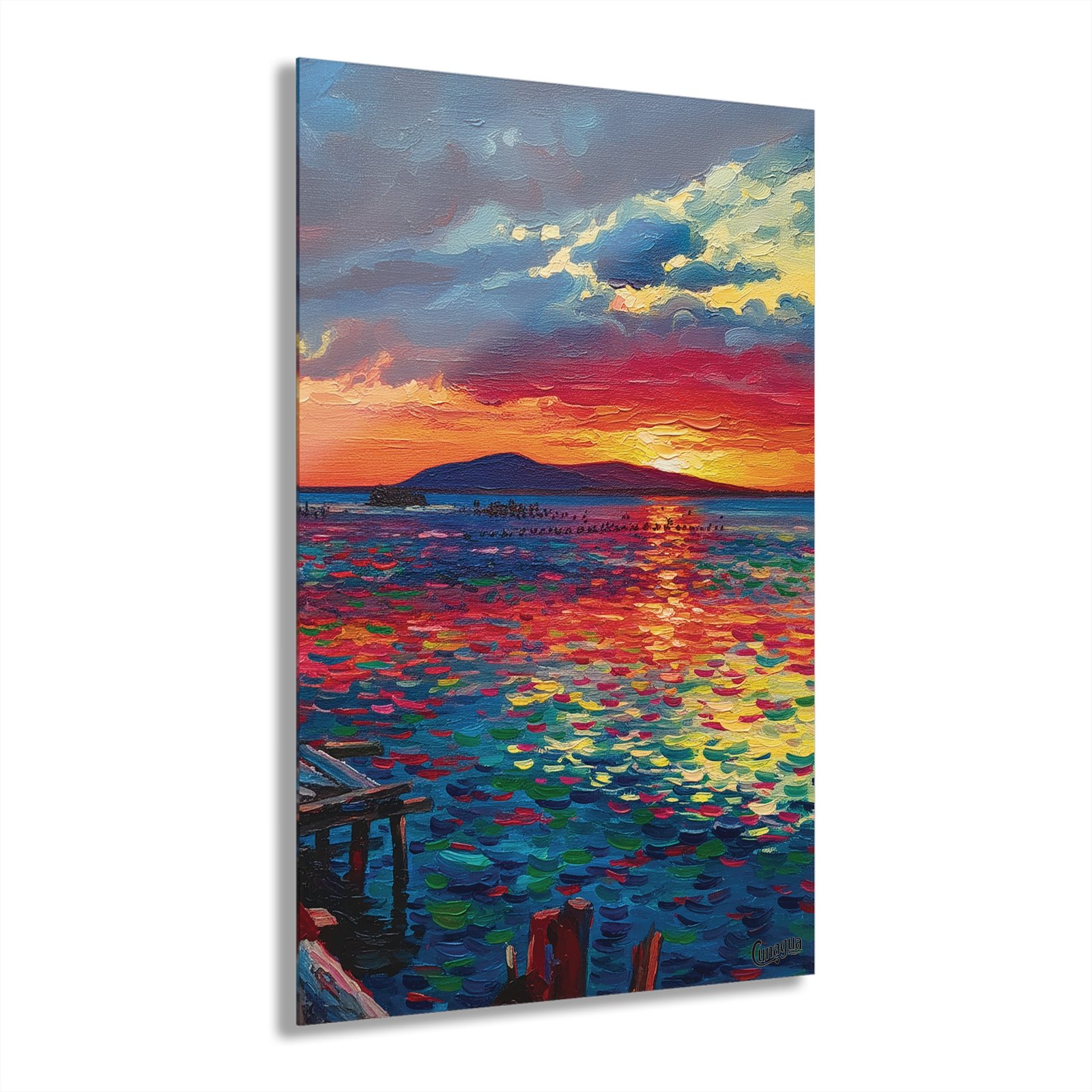 arte acrílico atardecer en cunagua