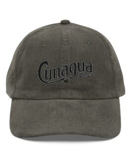 cunagua vintage corduroy cap | embroidered retro baseball hat | rustic cuban heritage hat | adjustable corduroy dad cap