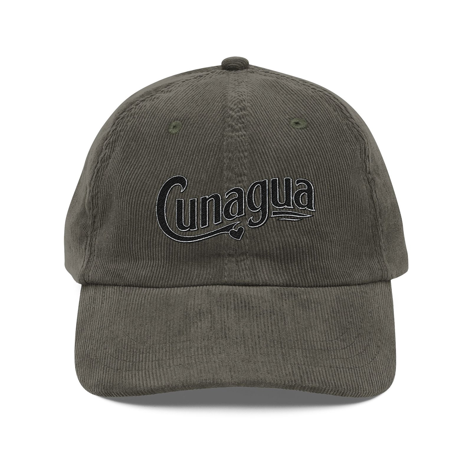 cunagua vintage corduroy cap | embroidered retro baseball hat | rustic cuban heritage hat | adjustable corduroy dad cap