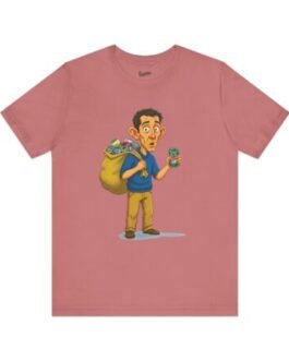 playful village character t shirt | humorous cartoon tee with mischievous charm | quirky illustrated pullover