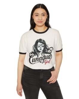 camiseta ringer «cunagua girl» — edición corte bob retro