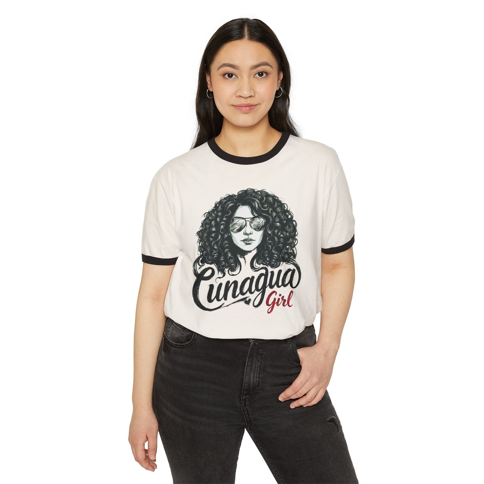 camiseta ringer «cunagua girl» — edición rizos cute