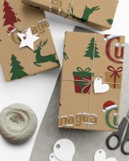 Papel de Regalo Kraft – Edición Cunagua Navidad