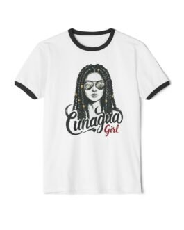 camiseta ringer «cunagua girl» — edición trenzas latinas