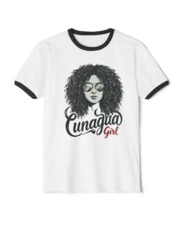 camiseta ringer «cunagua girl» — edición rizos casual