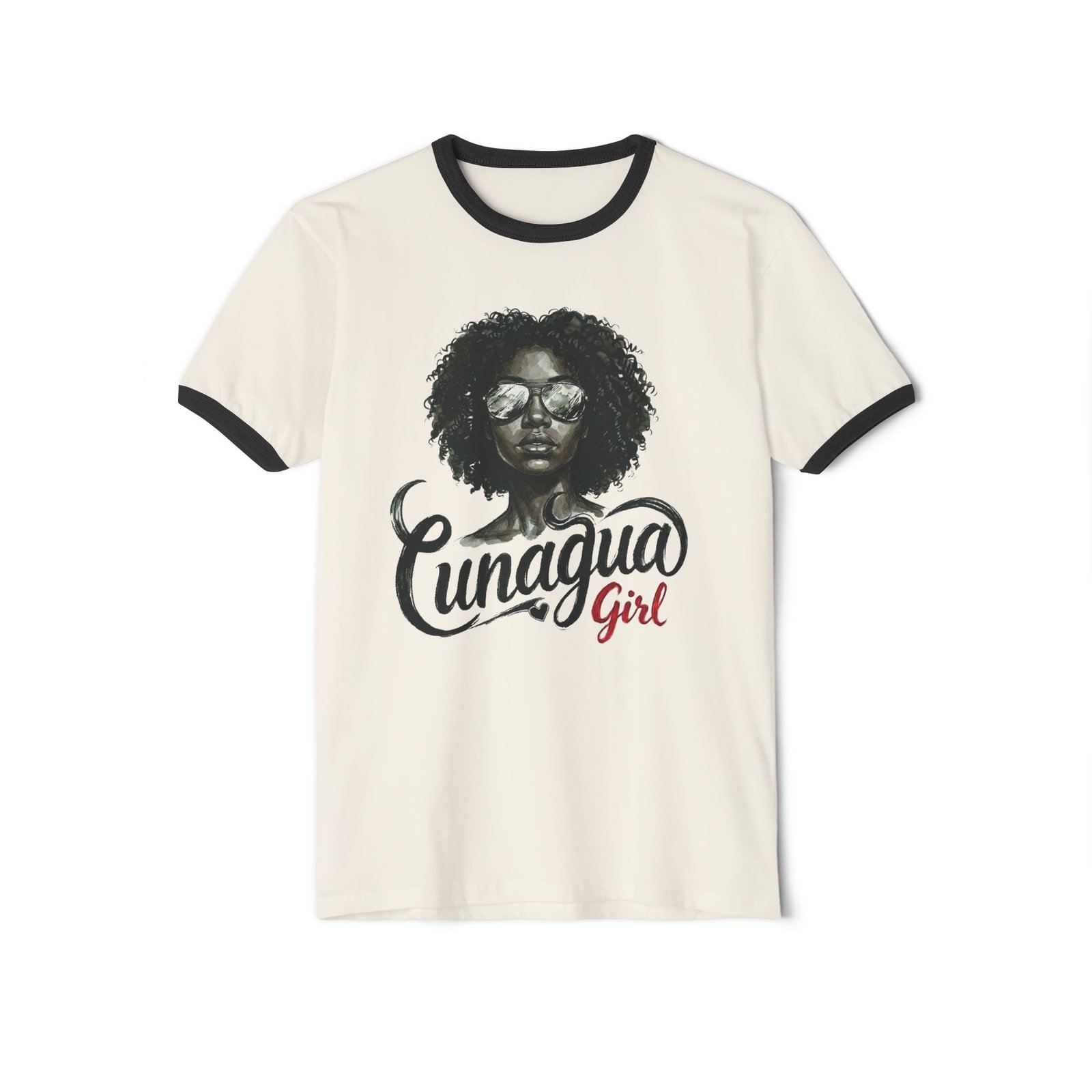 camiseta ringer «cunagua girl» — edición rizos naturales