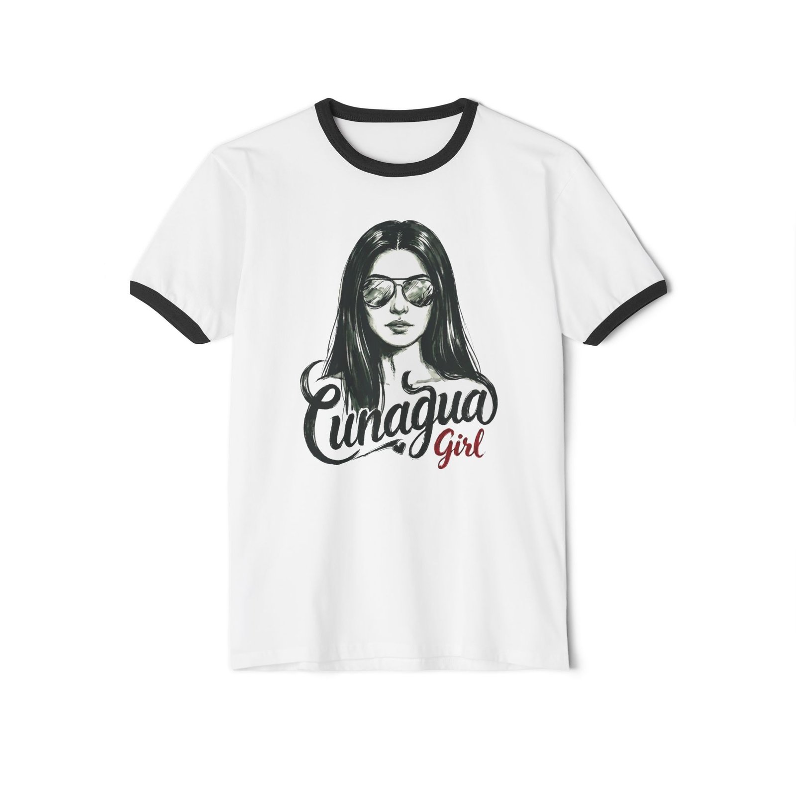 camiseta ringer «cunagua girl» — edición melena lacia