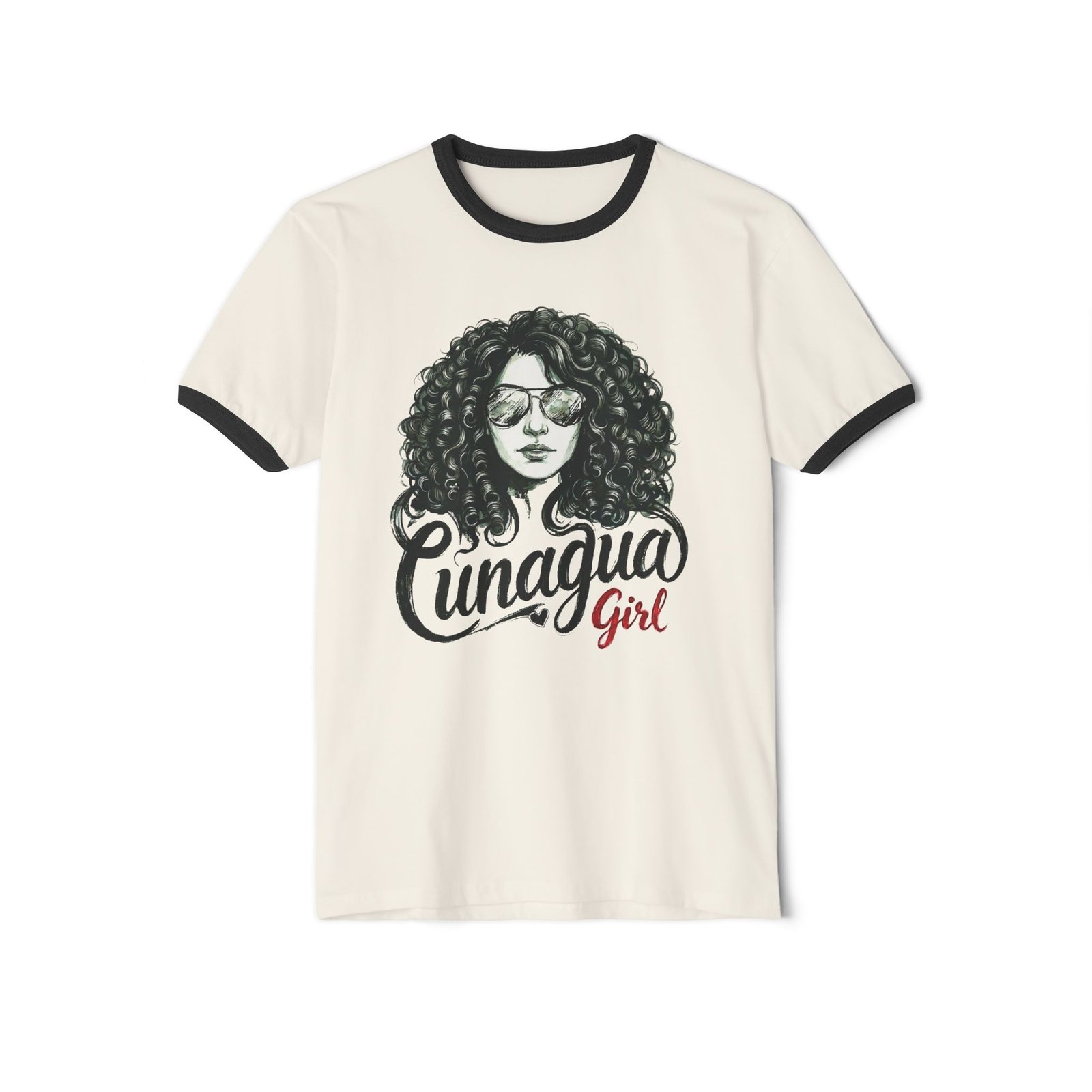 camiseta ringer "cunagua girl" — edición rizos cute