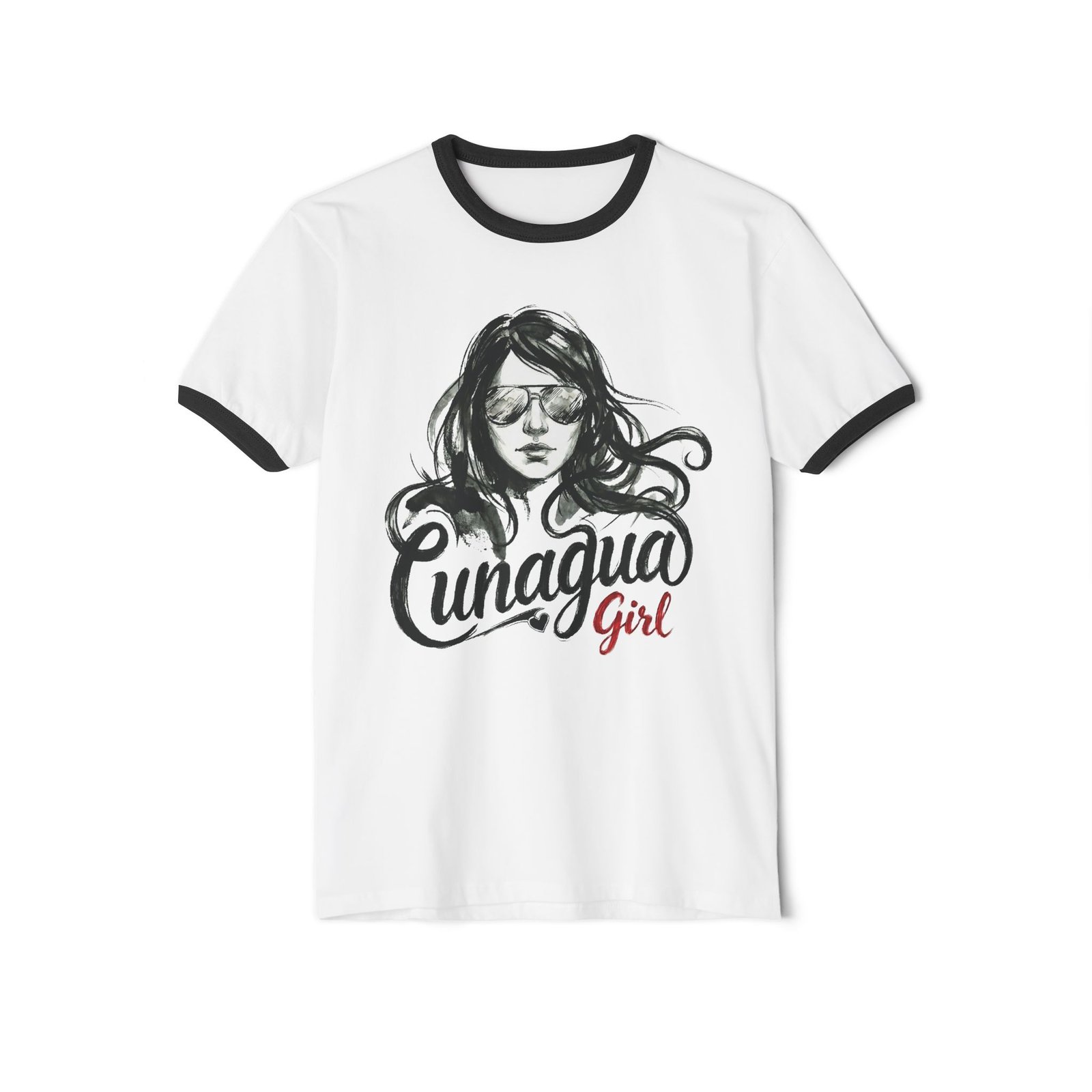 camiseta ringer «cunagua girl» — edición corte bob retro