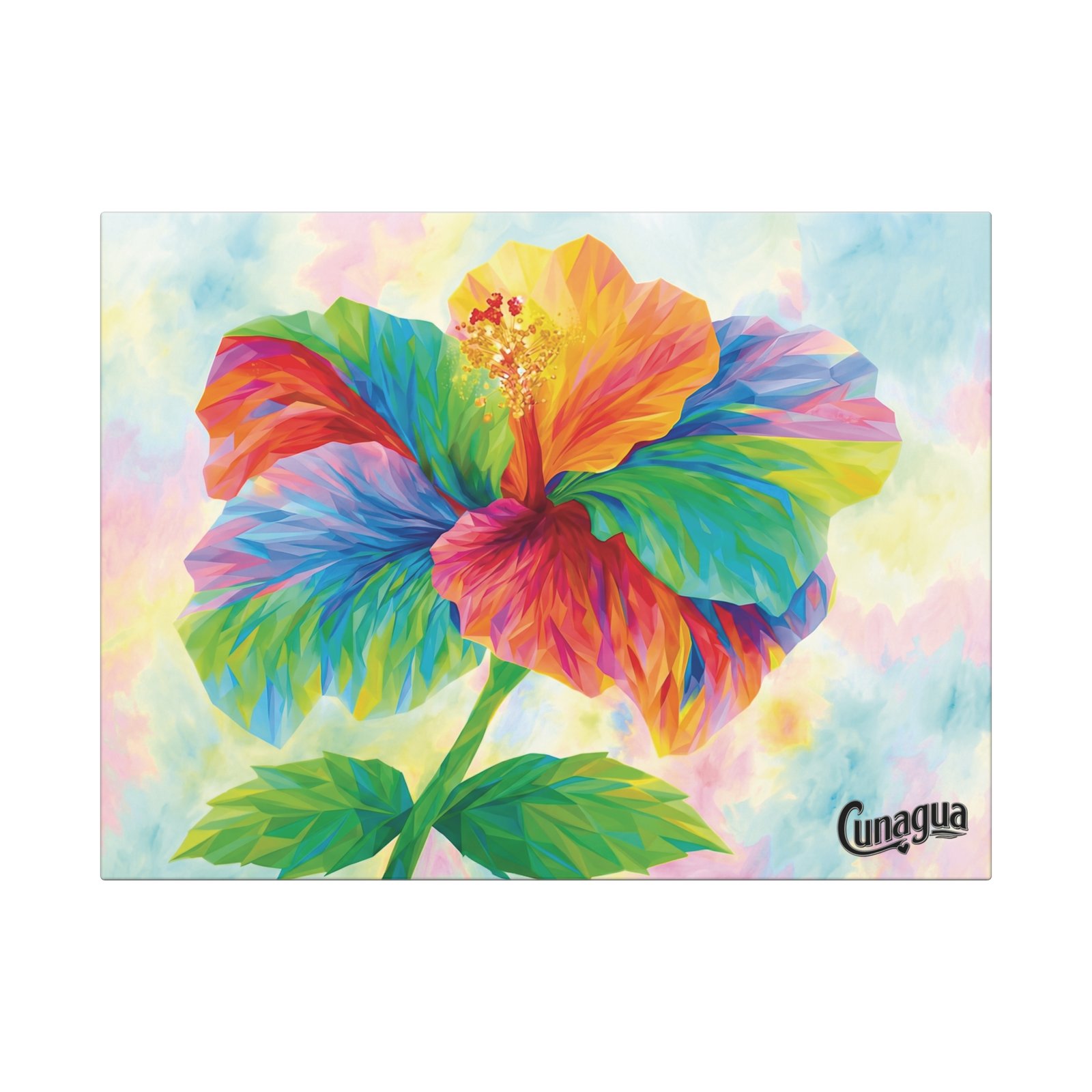 lienzo decorativo "gran hibisco multicolor" — la joya de la colección flores del pueblo