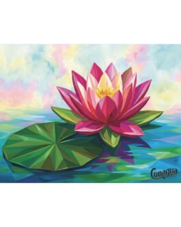 Lienzo Decorativo Nenúfar Arcoíris