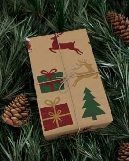 papel de regalo kraft edición cunagua navidad