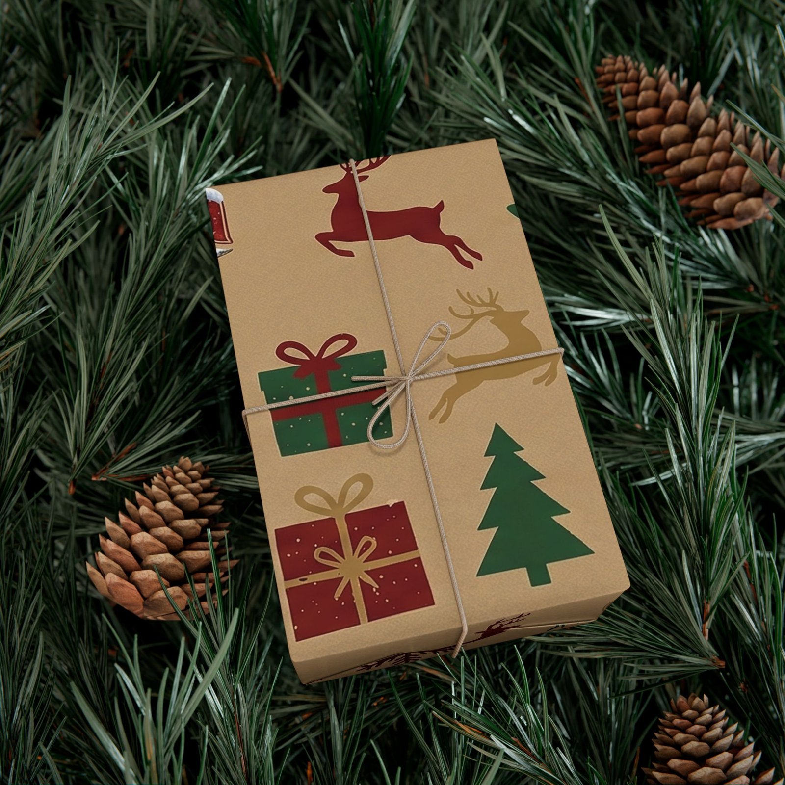 papel de regalo kraft edición cunagua navidad