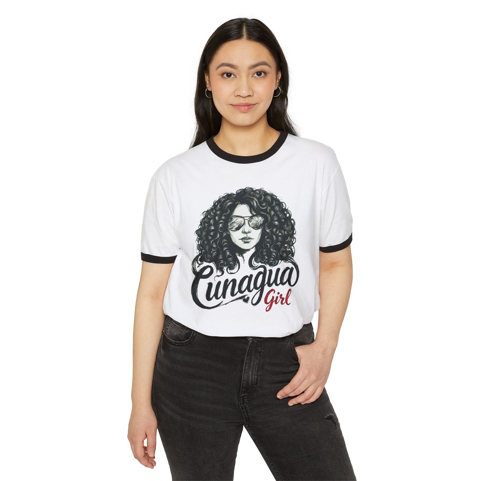 camiseta ringer «cunagua girl» — edición rizos cute