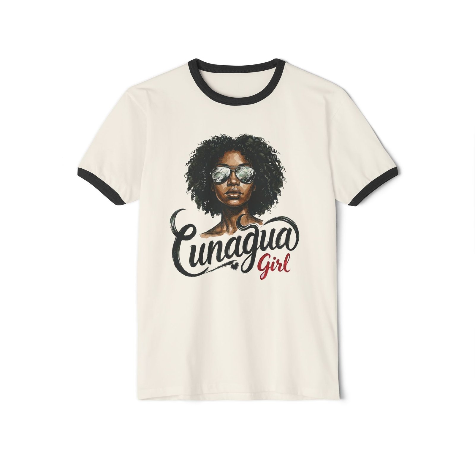 camiseta ringer «cunagua girl» — edición rizos naturales