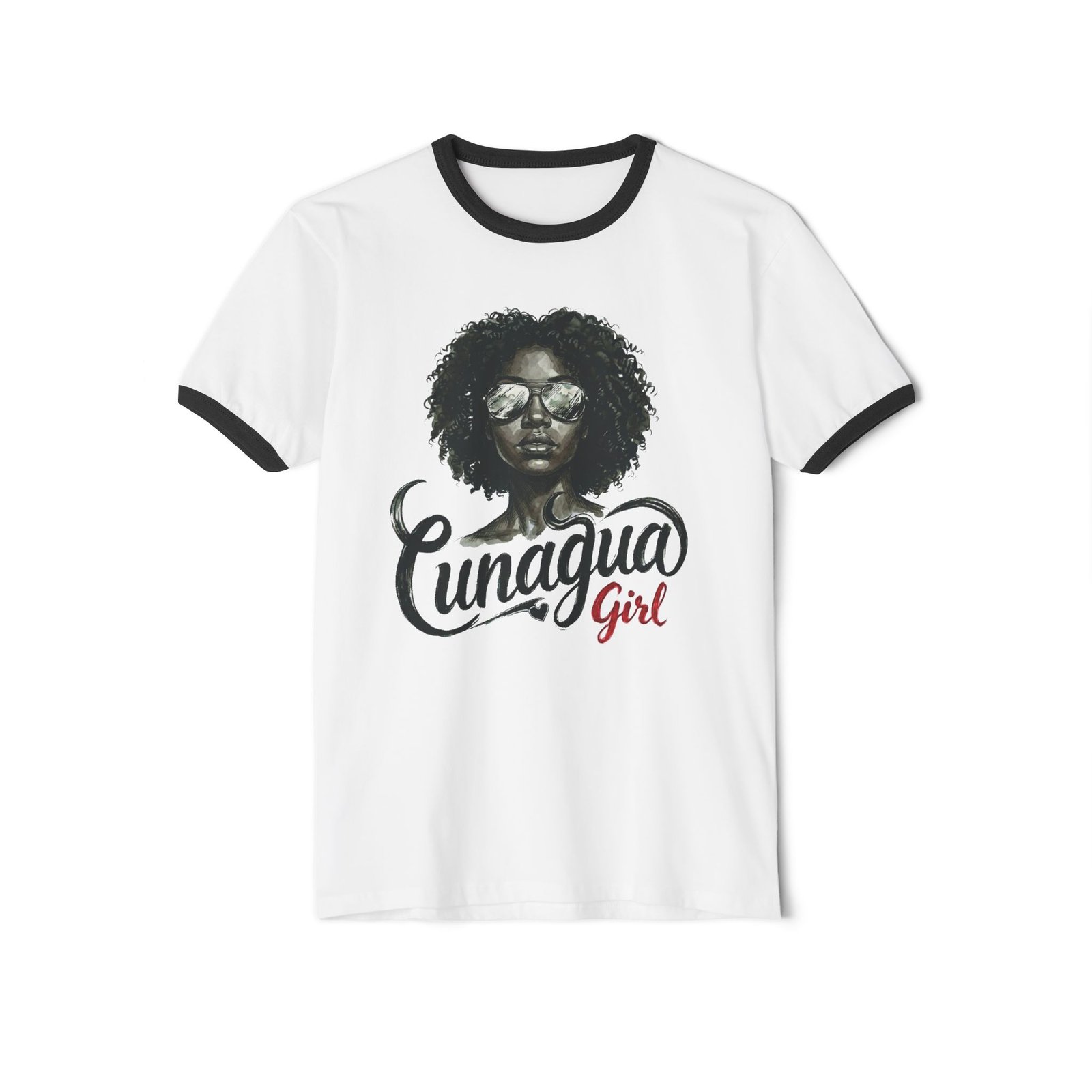 camiseta ringer «cunagua girl» — edición rizos naturales