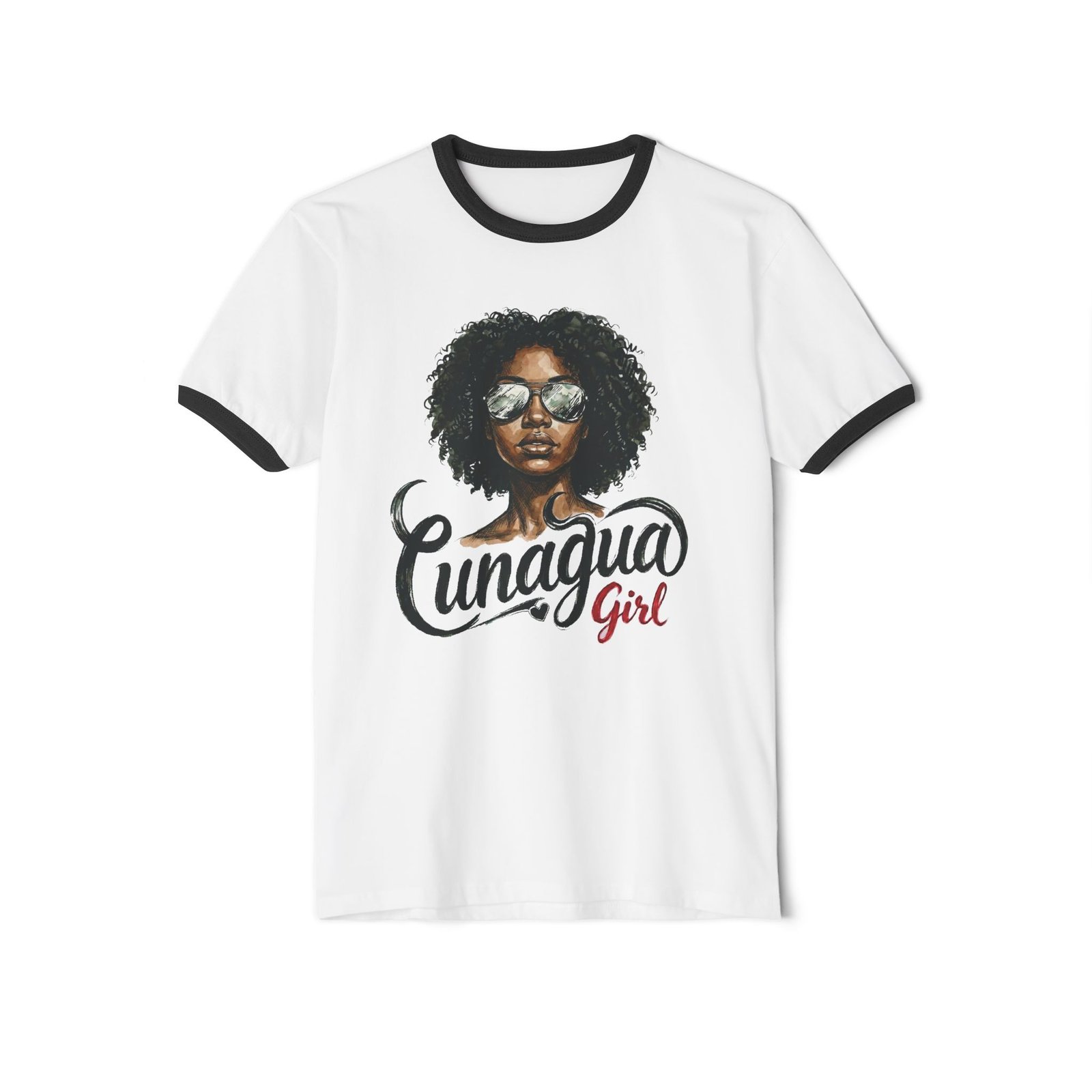 camiseta ringer «cunagua girl» — edición rizos naturales